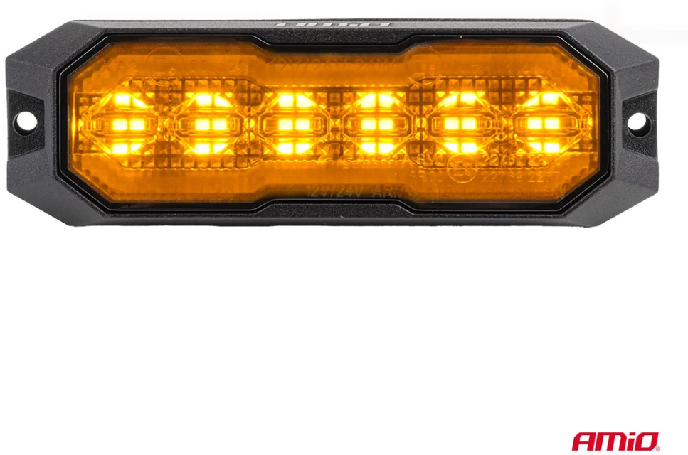 LED įspėjamoji lempa su pozicine ir gabaritine šviesa R65 R148 12V/24V 24W AMIO-04859