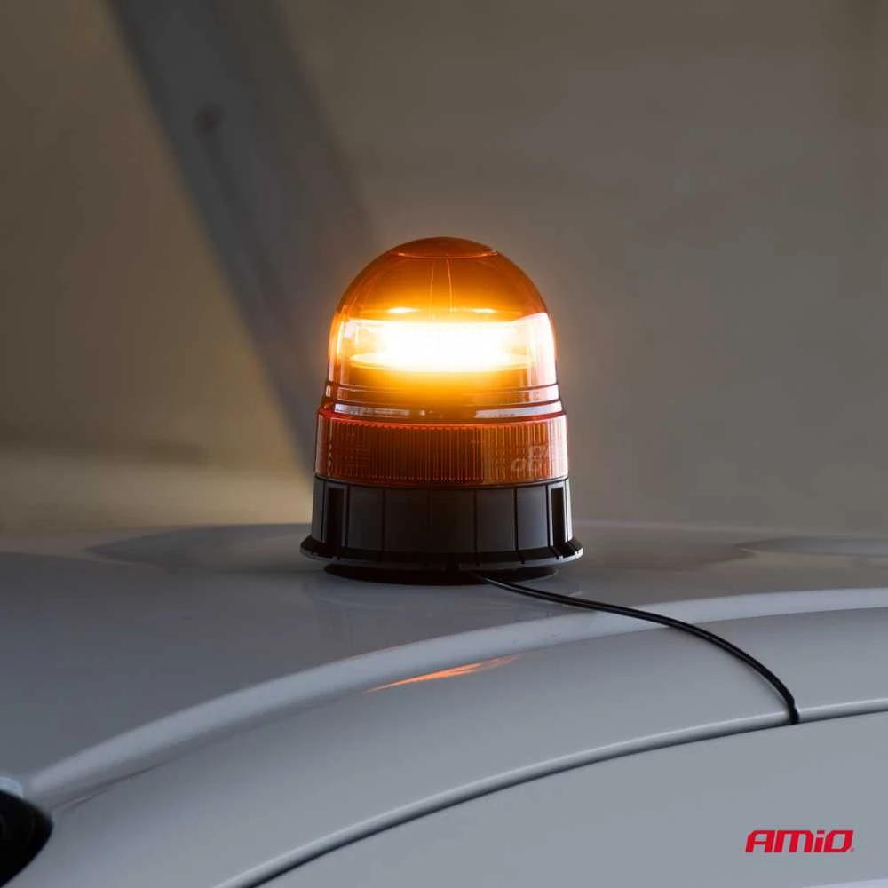 LED įspėjamoji lempa W02M magnetinė R65 R10 39LED 12/24V IP56 AMIO-02300