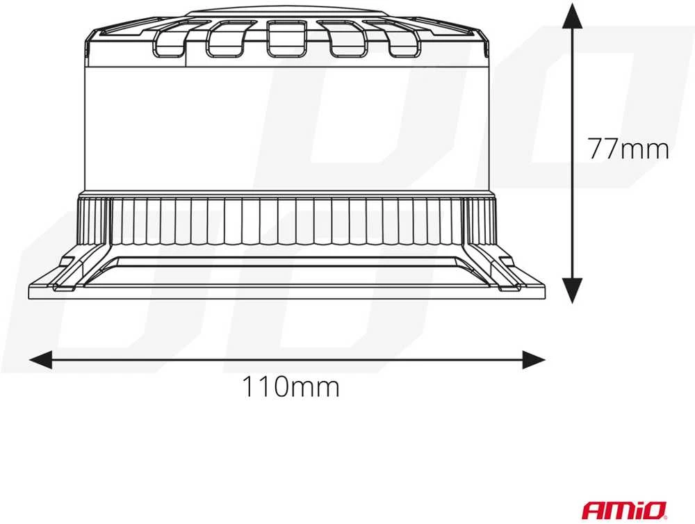 LED įspėjamoji lempa W28B 12V 24V AMIO-04109