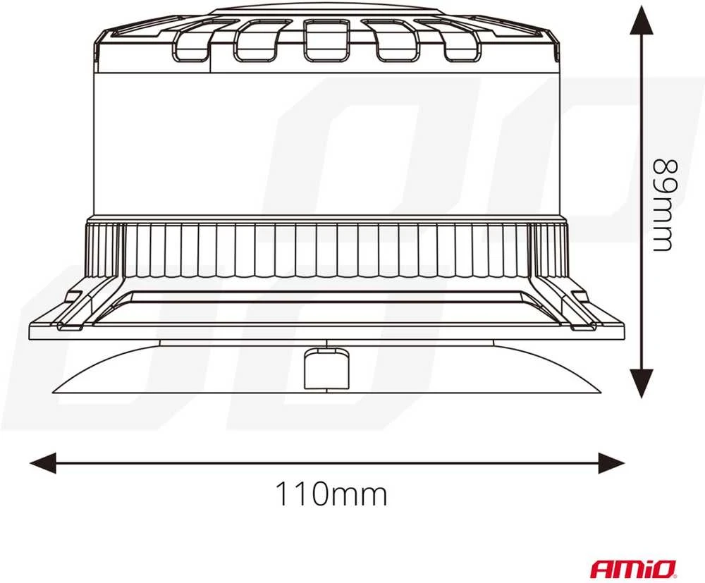 LED įspėjamoji lempa W28M 12V 24V AMIO-04105