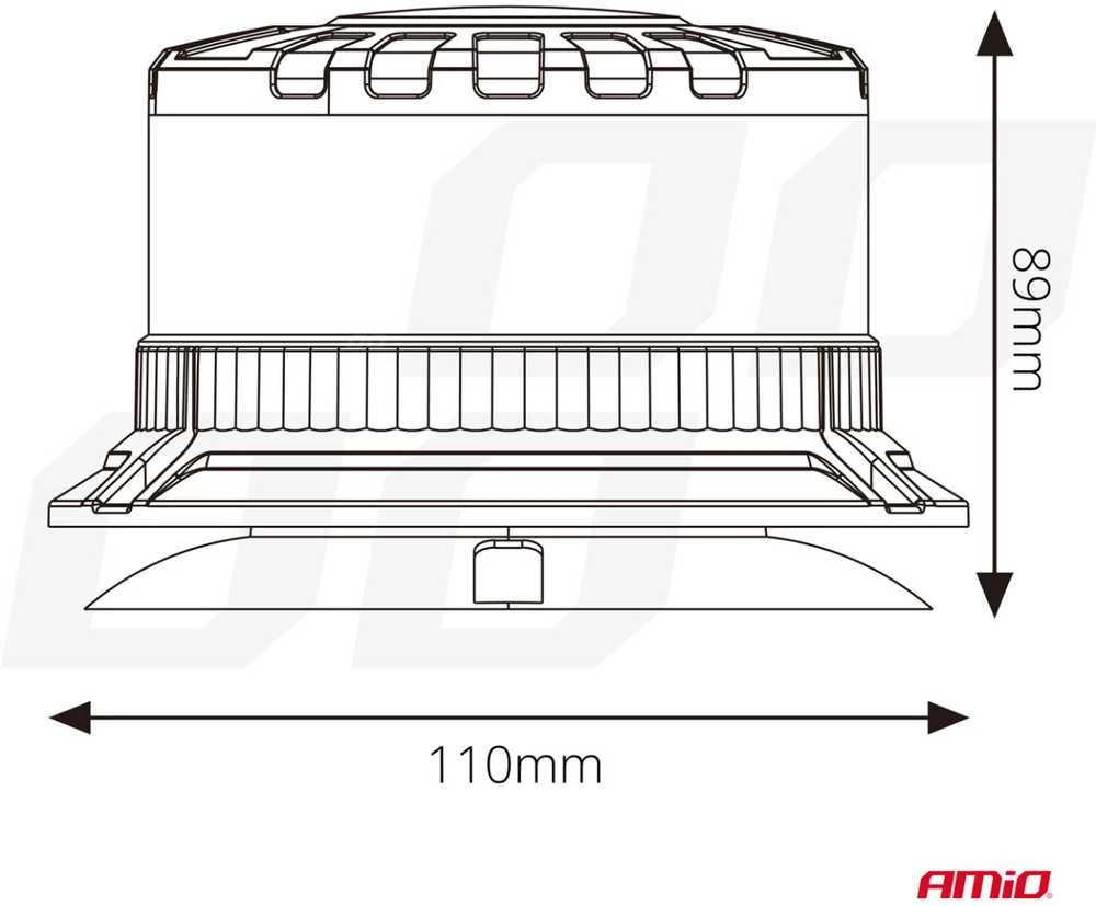 LED įspėjamoji lempa W28M 12V 24V AMIO-04108