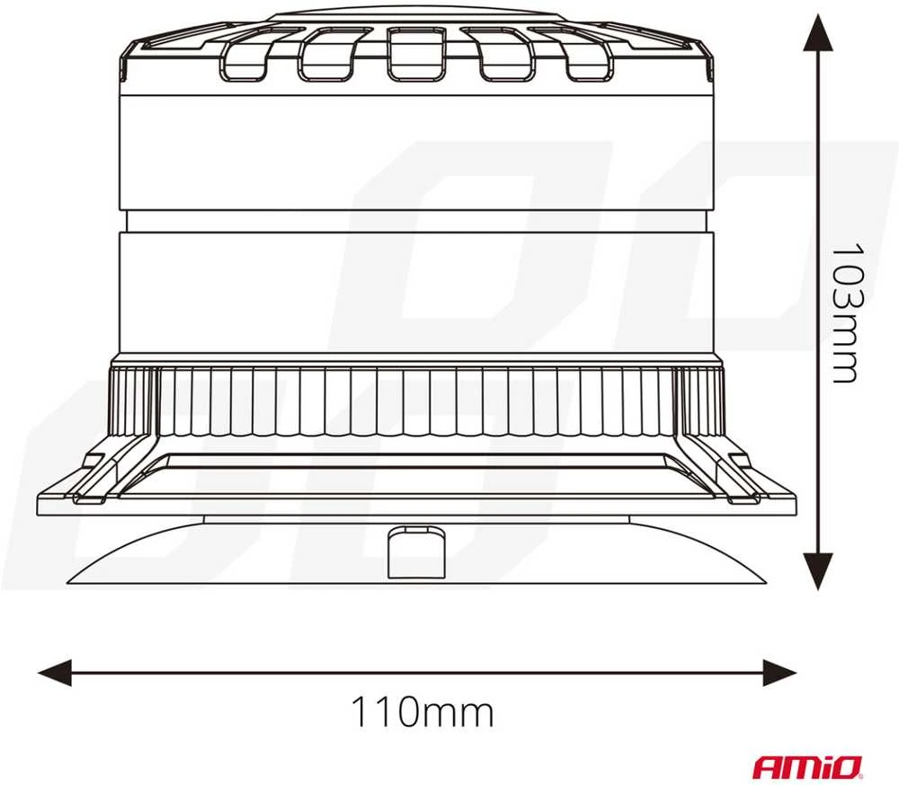 LED įspėjamoji lempa W29M 12V 24V AMIO-04110