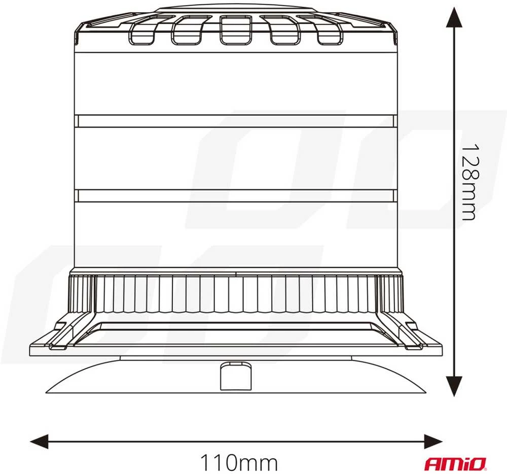LED įspėjamoji lempa W30M 12V 24V AMIO-04111