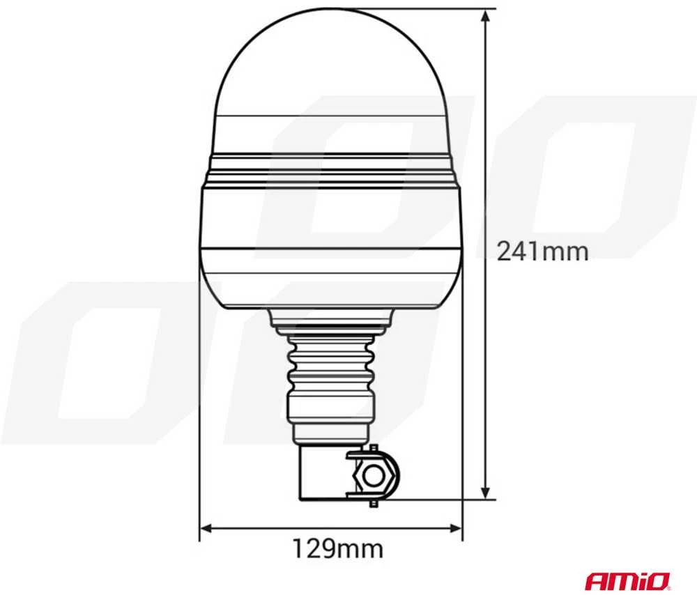 LED įspėjamoji lempa WAR09P 39 LED flex R65 R10 12V 24V AMIO-01501