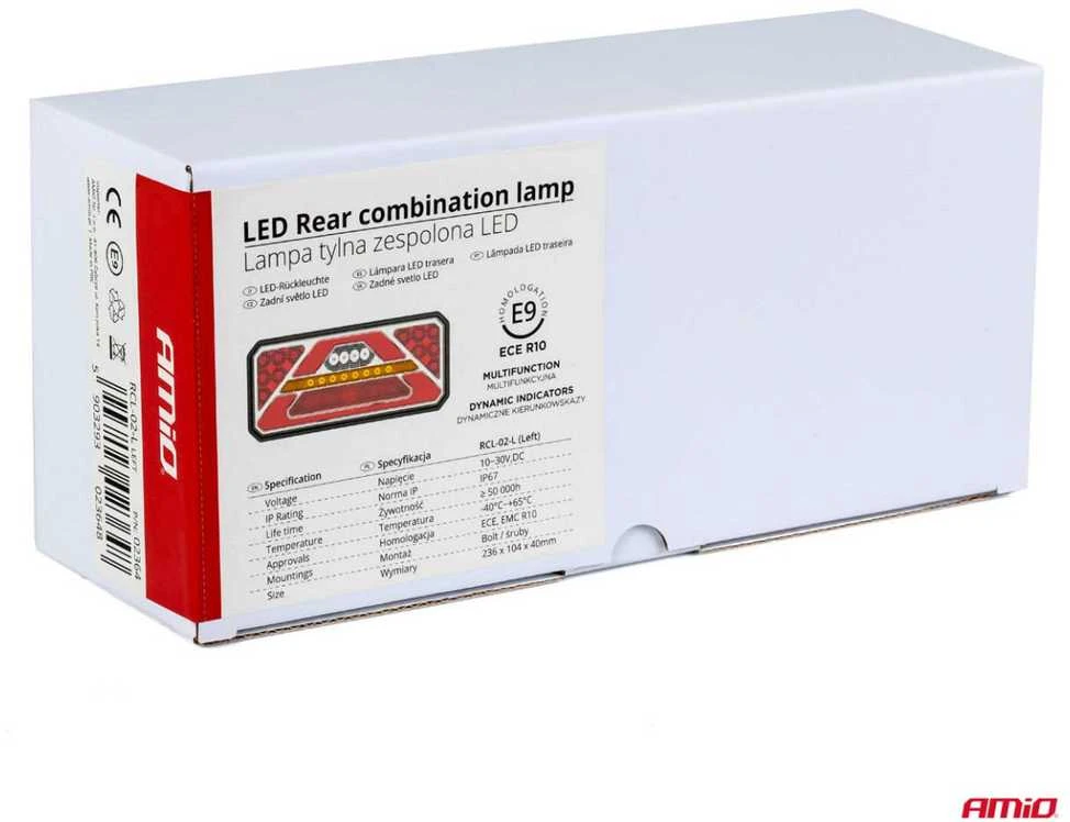 LED Kombinuota galinė lempa AMiO RCL-02-L dynamic, kairė