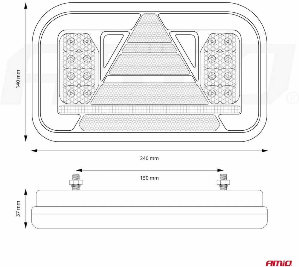 LED Kombinuota galinė lempa AMiO RCL-03-R dynamic, dešinė