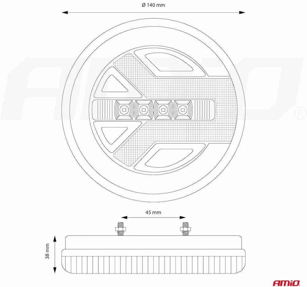 LED Kombinuota galinė lempa AMiO RCL-06-LR kairė/dešinė