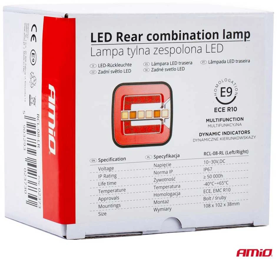 LED Kombinuota galinė lempa AMiO RCL-08-LR dynamic kairė/dešinė