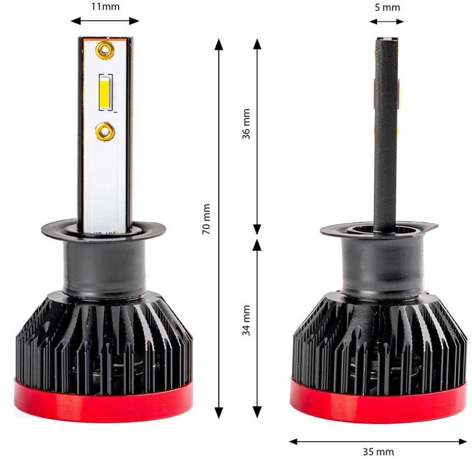 Amio LED H1 lemputės BF Serijos | Komplektas 2 vnt. 6-18V