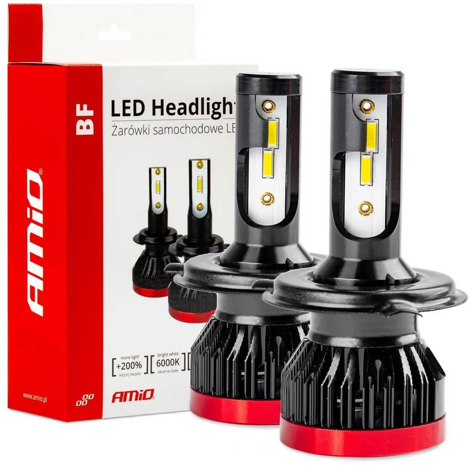 LED lemputės Amio H4 BF su aušintuvais