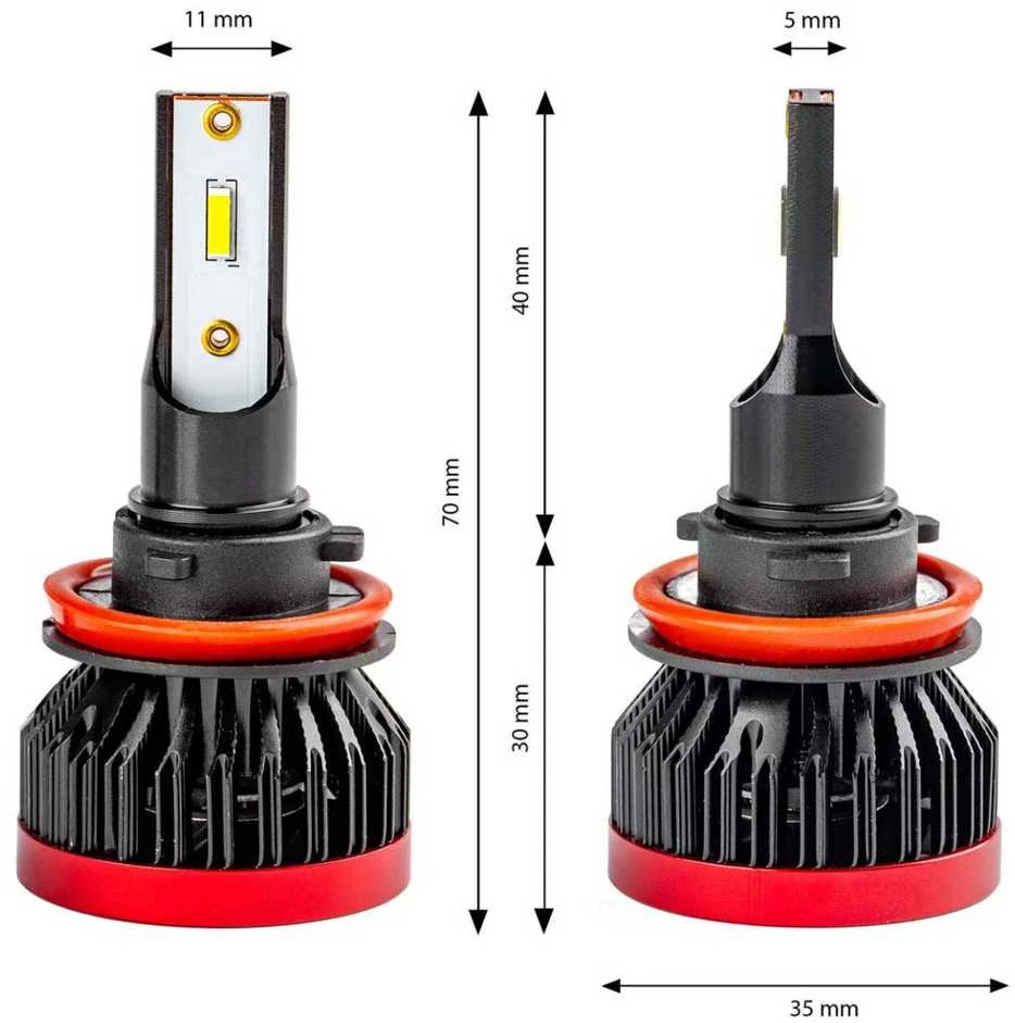 Amio LED BF lemputės H8, H9, H11 Komplektas 2vnt. +400%
