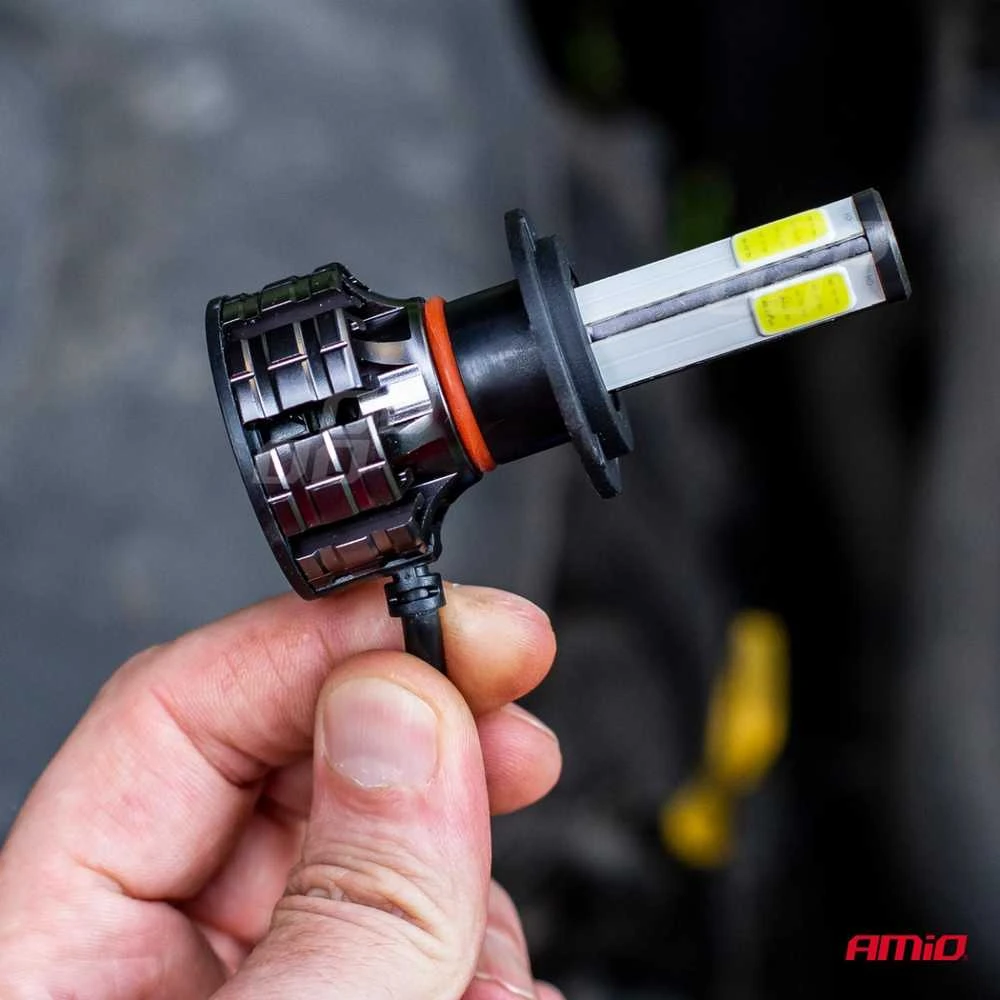 LED žibintų lemputės COB Series H4 AMiO-02843