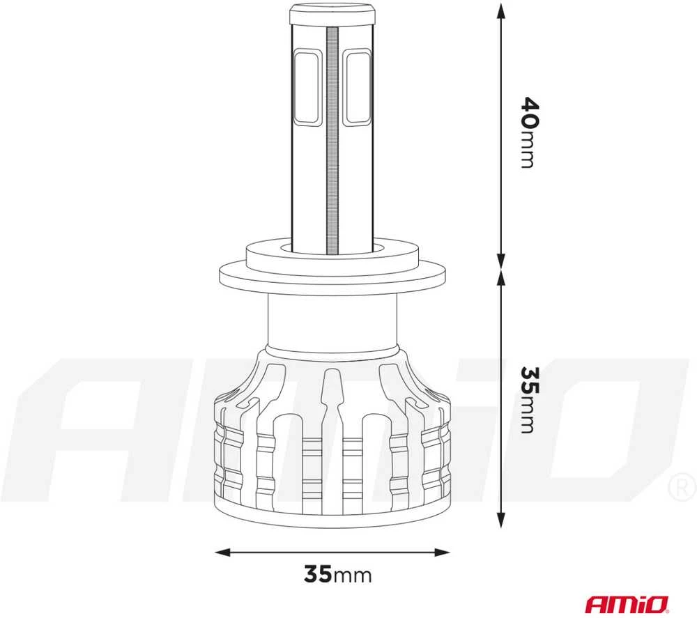 LED žibintų lemputės COB Series H4 AMiO-02843