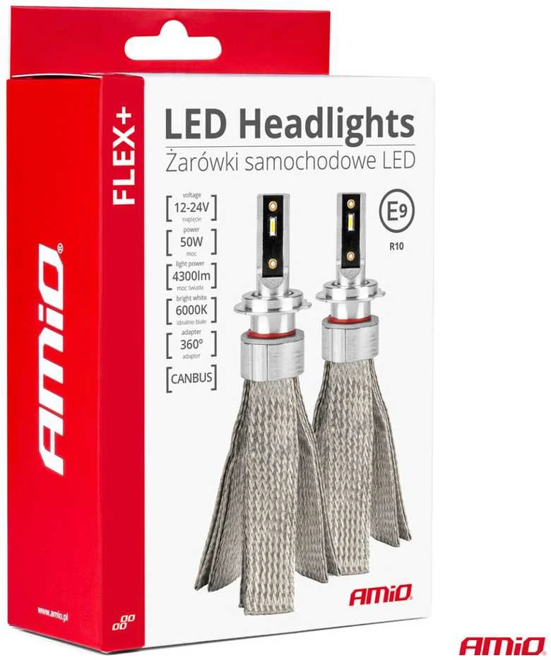 LED žibintų lemputės FLEX+ H15 6000K series 12V 24V Canbus, 2vnt. AMIO-03666