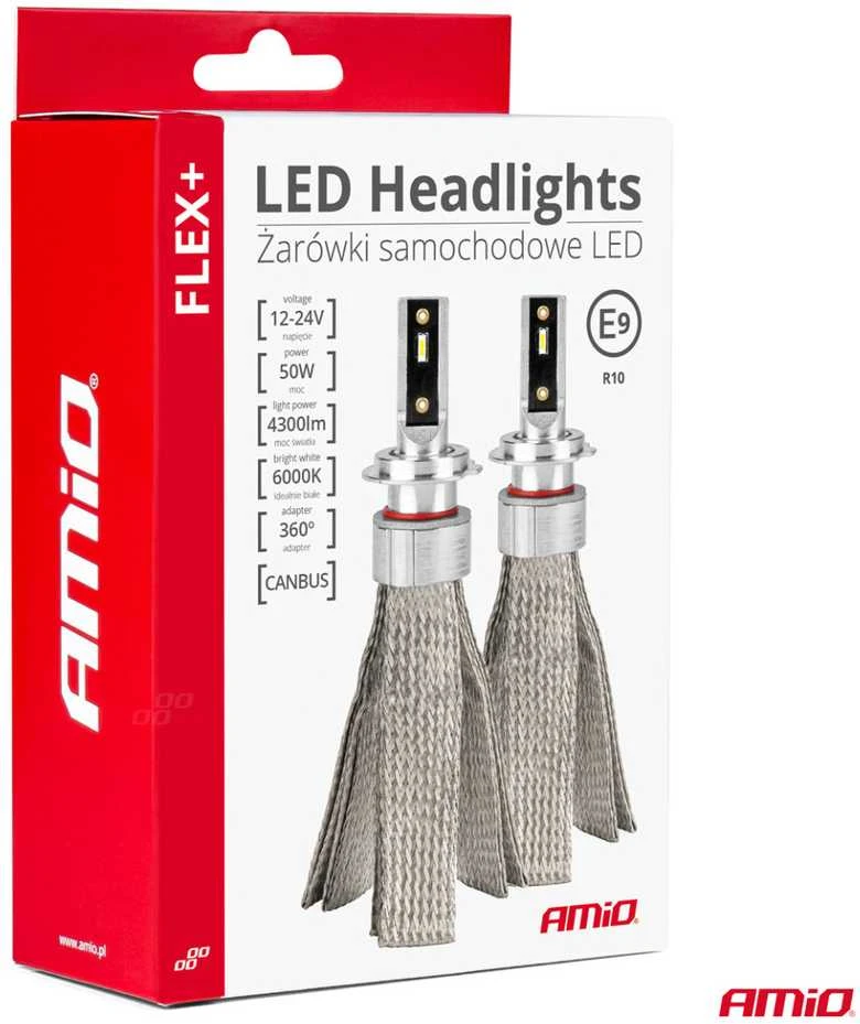 LED žibintų lemputės FLEX+ Series H7 canbus 6000K 12-24V AMIO-03659