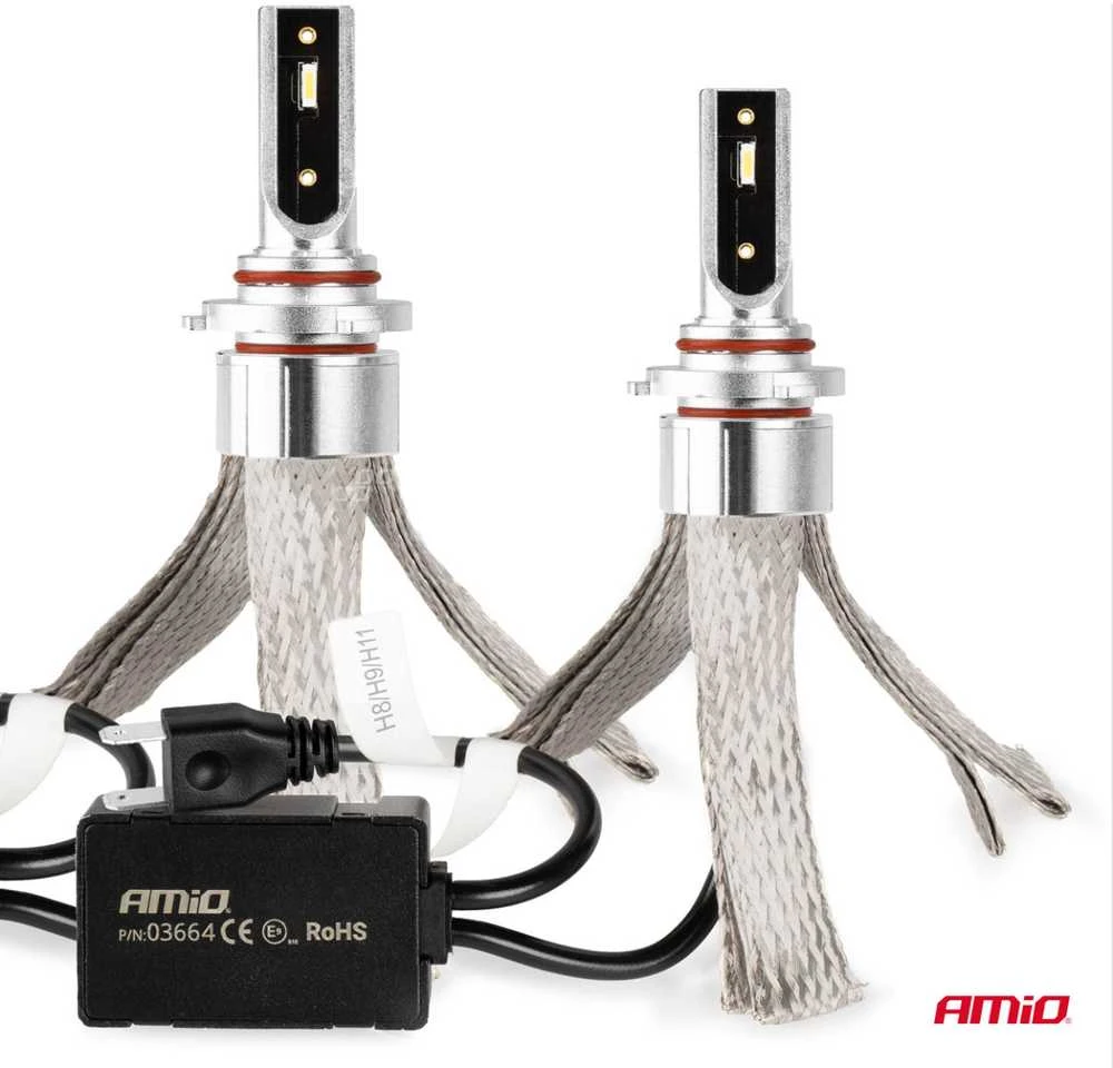 LED žibintų lemputės FLEX+ Series HB3 9005/HIR1 9011/H10 canbus 6000K 12-24V AMIO-03664