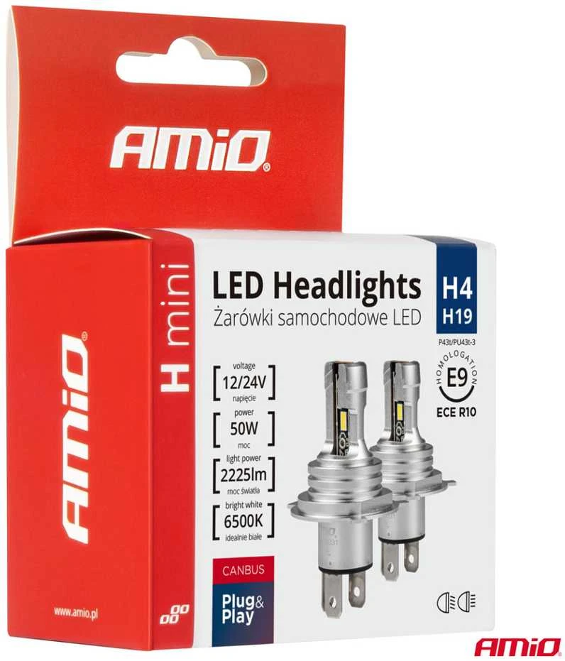 LED žibintų lemputės H-mini Series H4/H19 AMiO-03331