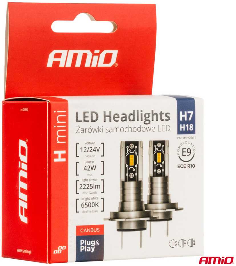 Led automobilių lemputės h-mini h7 amio-03332