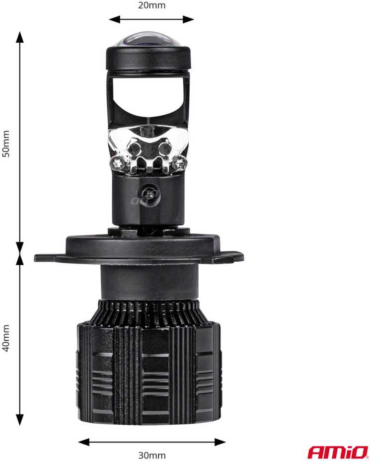 LED žibintų lemputės H4 PL Lens Series AMiO-03667