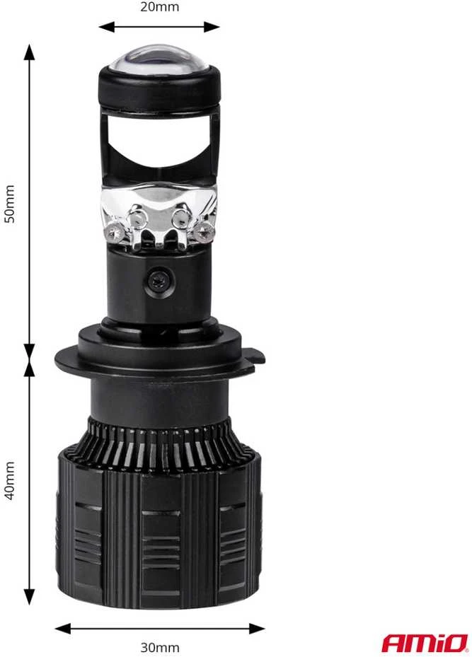 LED automobilių lemputės pl lens canbus lens h7 amio-03668