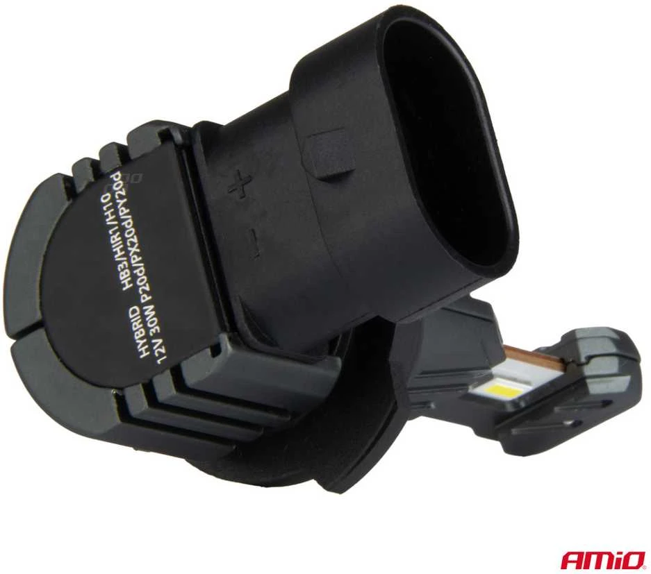 LED automobilių lemputės HYBRID serijos HB3 HIR1 H10 6000K Canbus 60W AMIO-04117, 2 vnt.