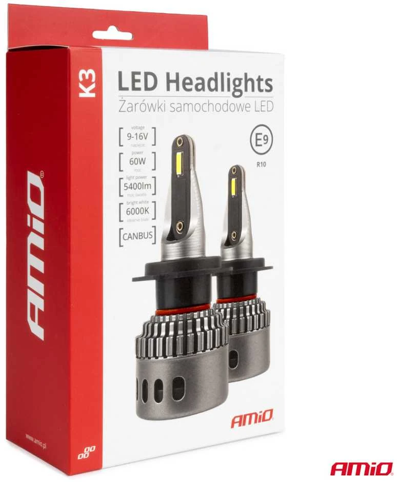 LED žibintų lemputės K3 Series H3 12V 6000K canbus AMIO-03681