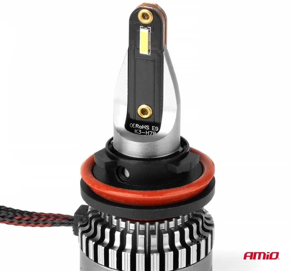 LED žibintų lemputės K3 Series H8 H9 H11 H16 12V 6000K canbus AMIO-03686