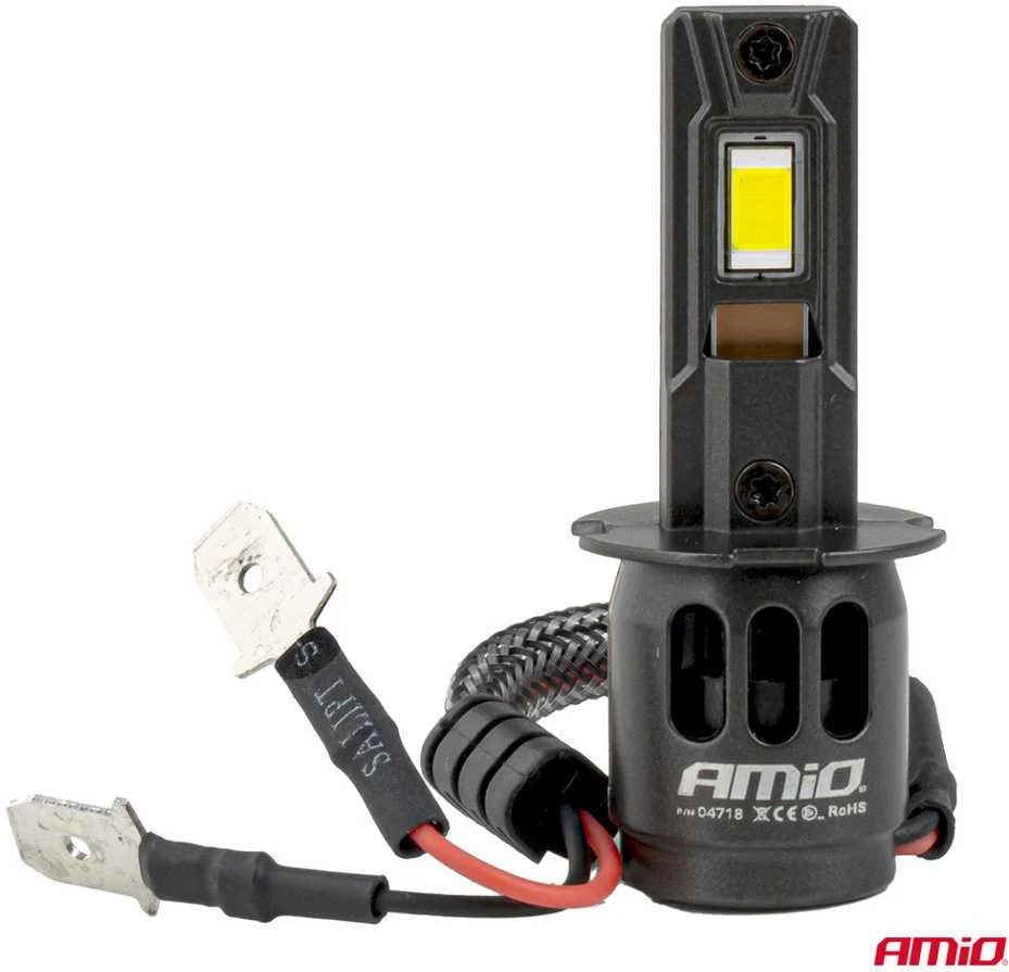 LED žibintų lemputės Series F25 PRO Juodas FULL CANBUS H3 68W 12V 24V, AMIO-04718