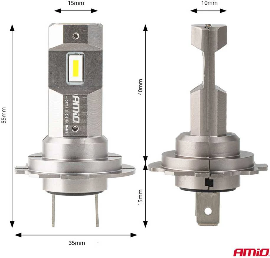 LED žibintų lemputės Series H25 CANBUS H7 H18 12V 30W, AMIO-04712