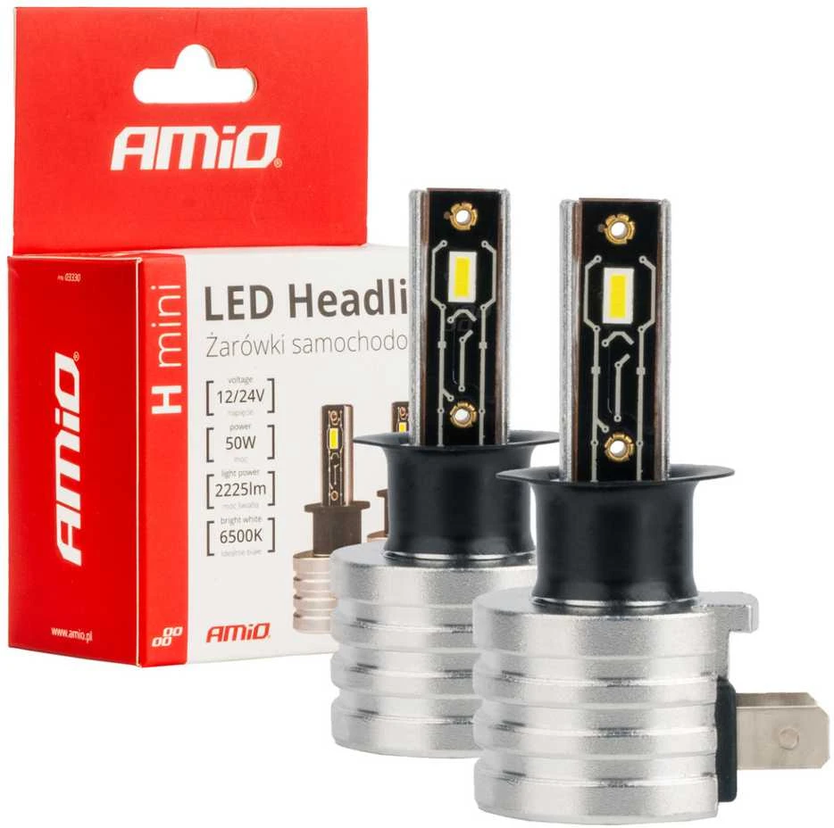 H3 LED lemputės AMiO su aušinimo korpusu