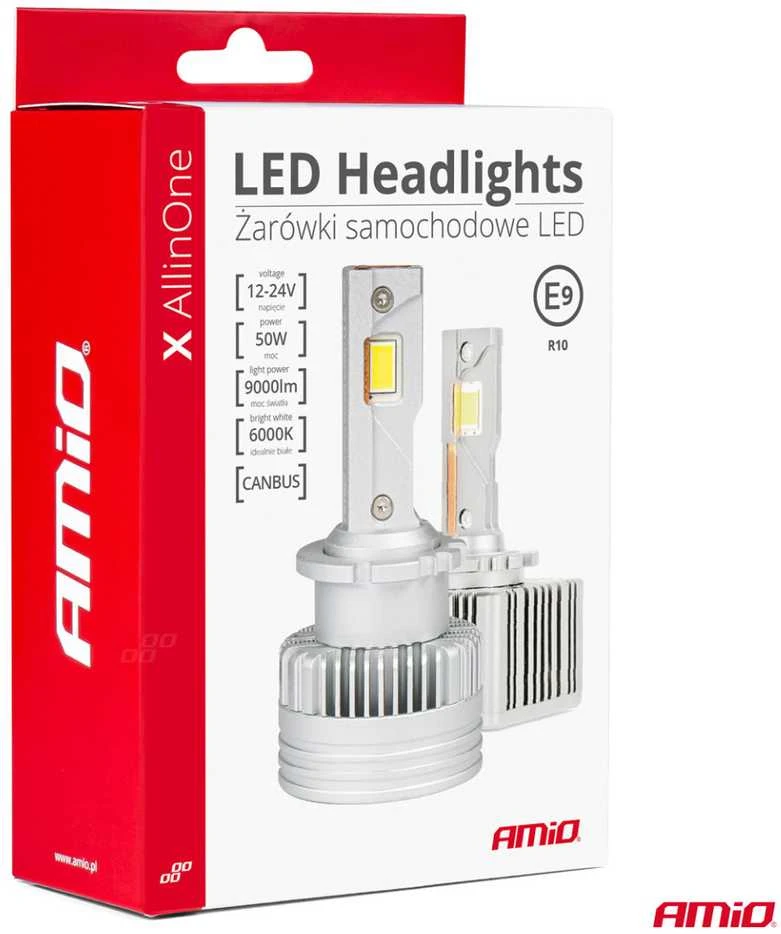 LED automobilių lemputės x serijos allinone d1s d3s d8s 6000k canbus amio-03669