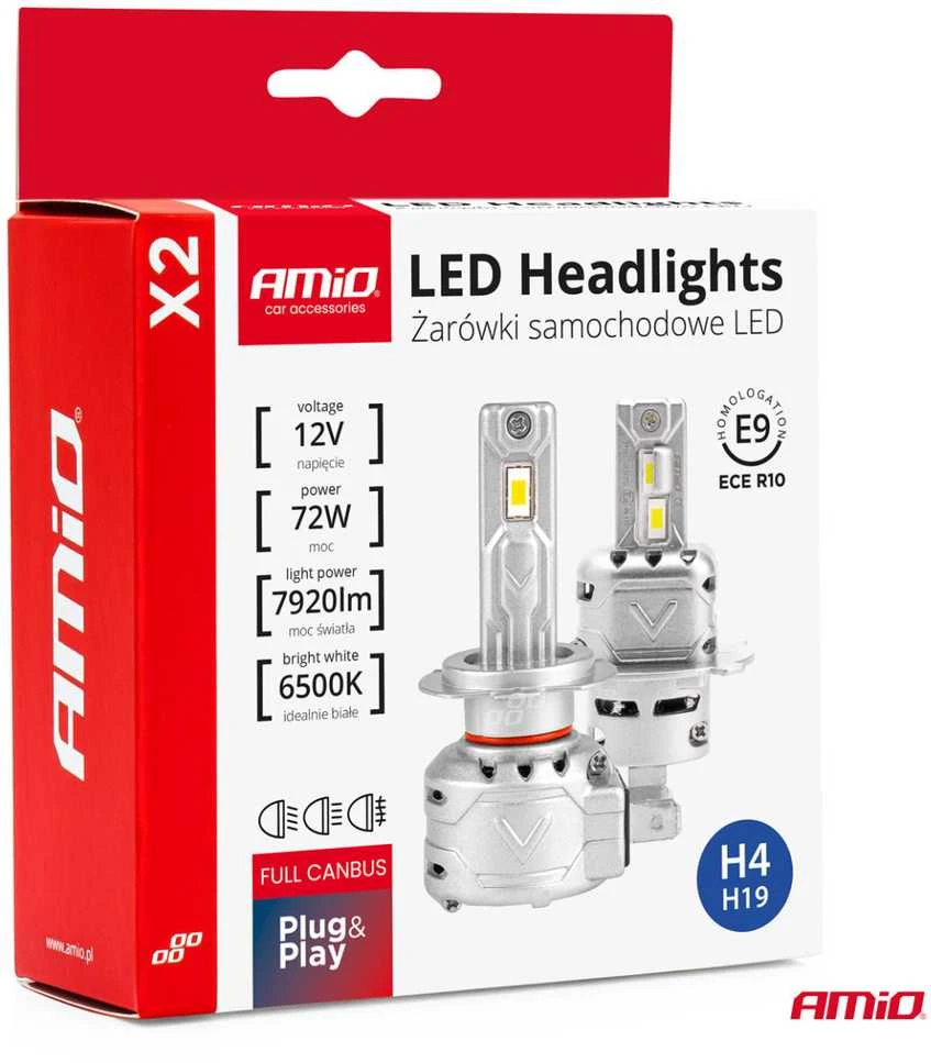 LED žibintų lemputės X2 Series H4/H19 AMiO-02972