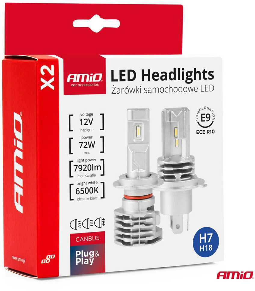 LED žibintų lemputės X2 Series H7 AMiO-02973