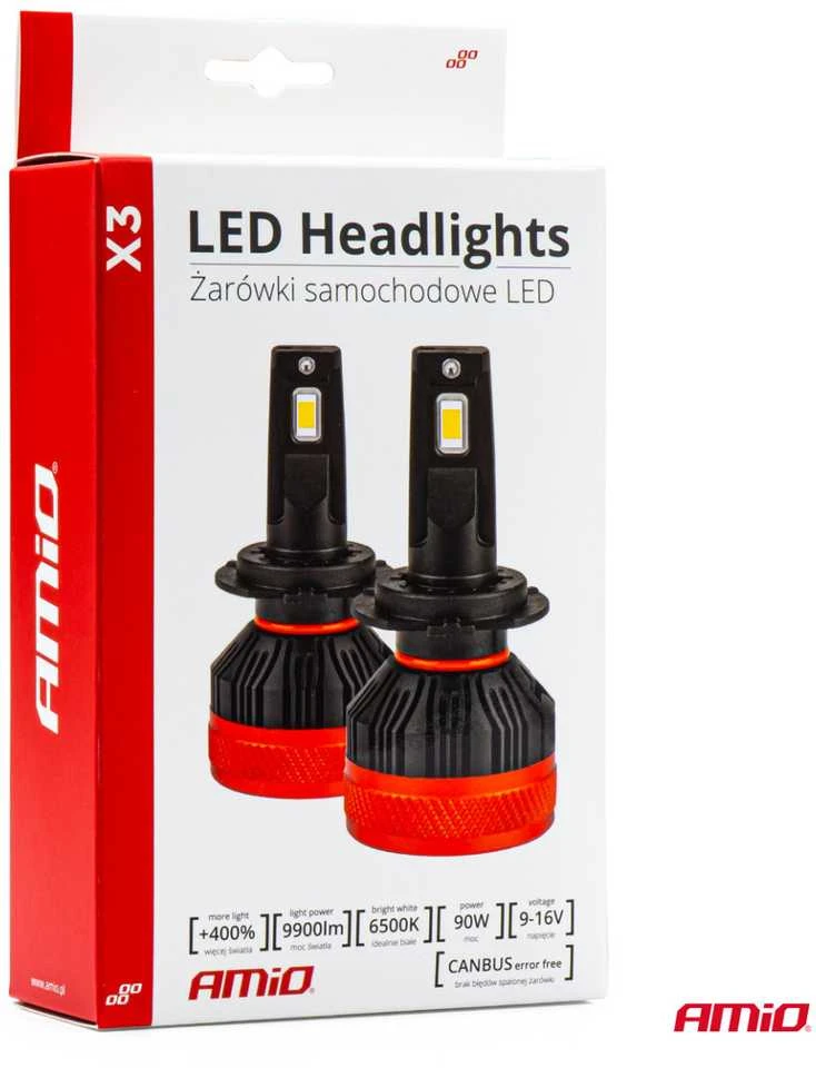 LED žibintų lemputės X3 Series HB4 9006 AMiO-02983