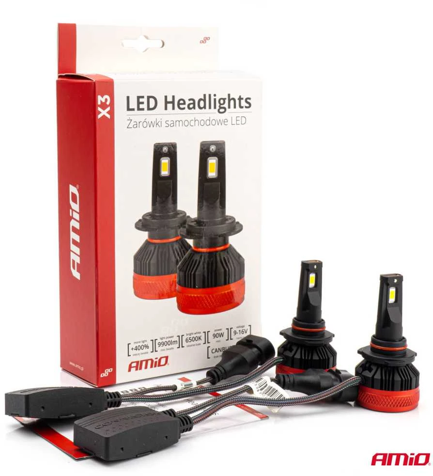 LED žibintų lemputės X3 Series HB4 9006 AMiO-02983