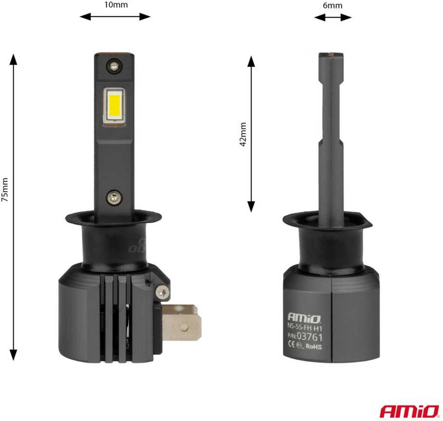 LED lemputės X4 H1 išmatavimų schema
