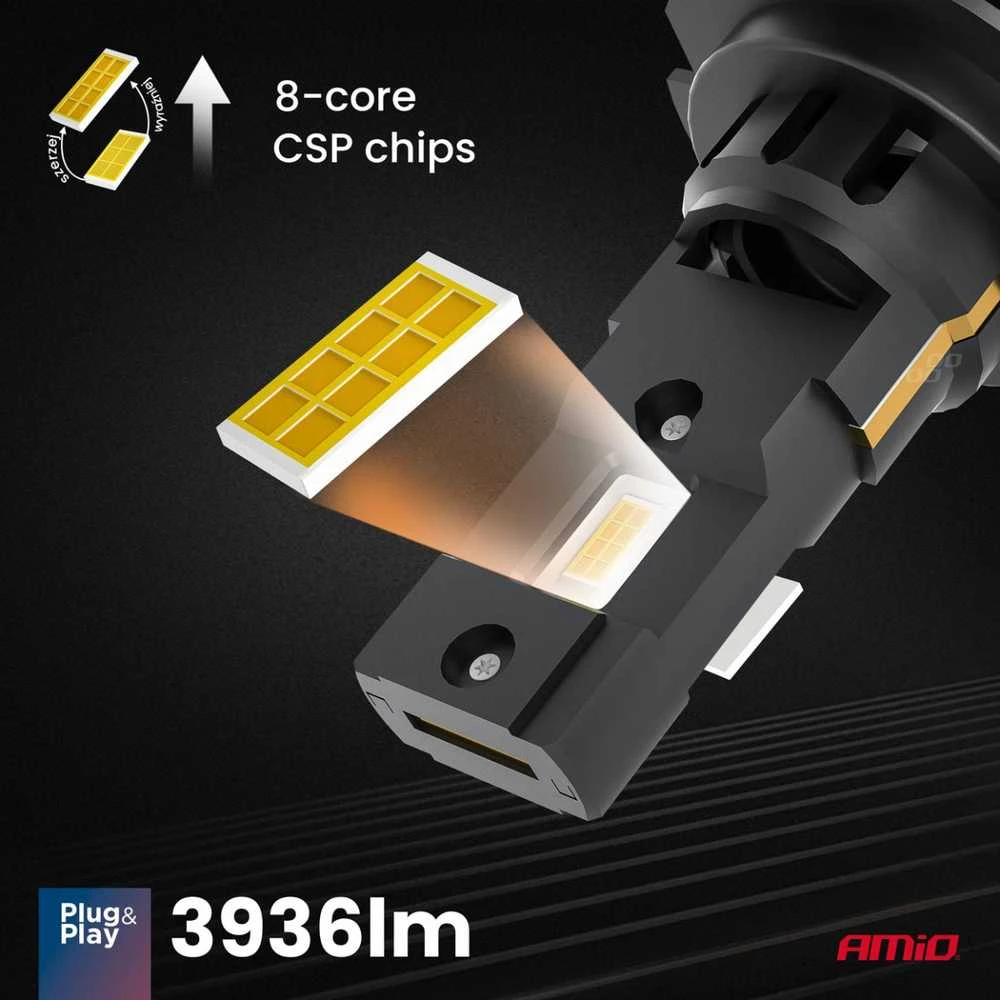 LED žibintų lemputės X4-series AVIATOR H7/H18 6500K max 44W AMIO-03764