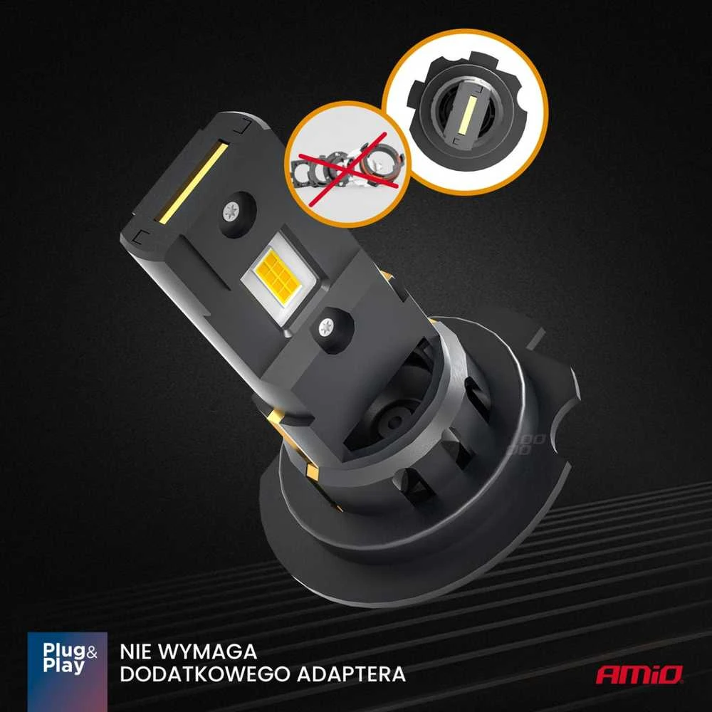 LED žibintų lemputės X4-series AVIATOR H7/H18 6500K max 44W AMIO-03764
