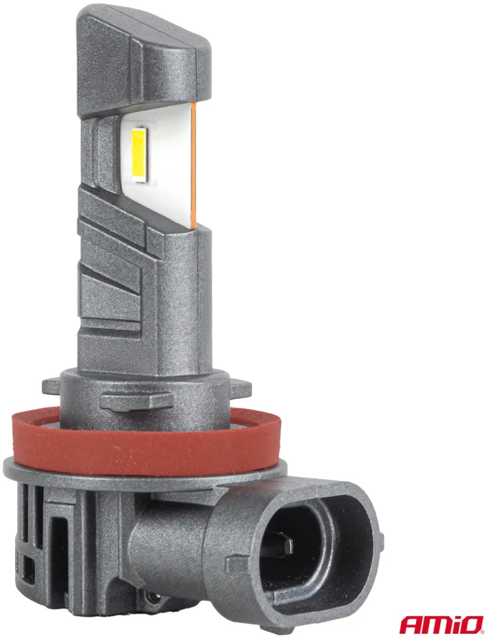 Żarówki samochodowe ledr su homologacją drogową r37 e-mark h11 pnp fan 18w amio-05120