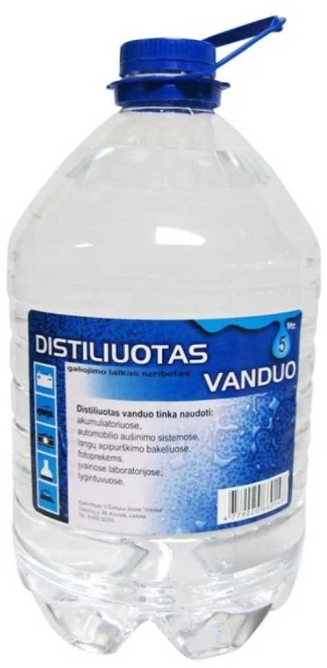 Lesta distiliuotas vanduo 5L su mėlynu kamšteliu
