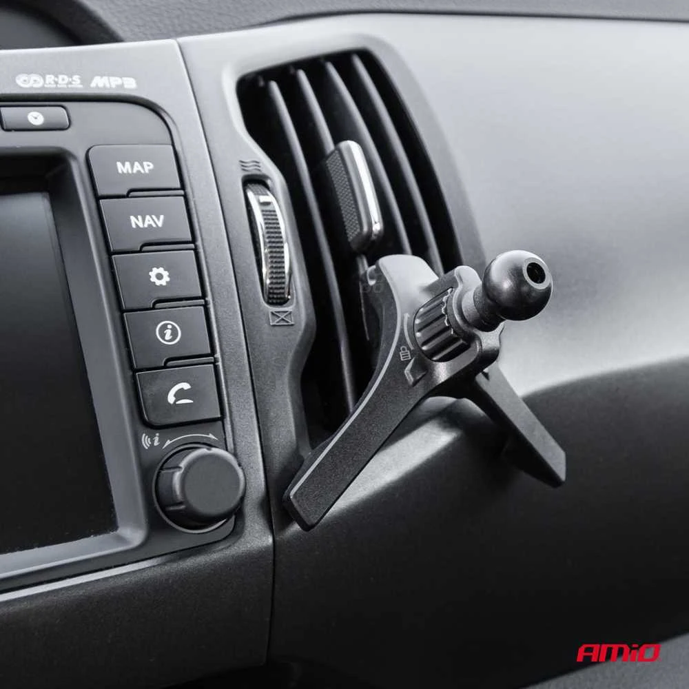 Magnetinis belaidis automobilinis įkroviklis Qi2 15W – prie ventiliacijos/prietaisų skydelio AMIO-04180