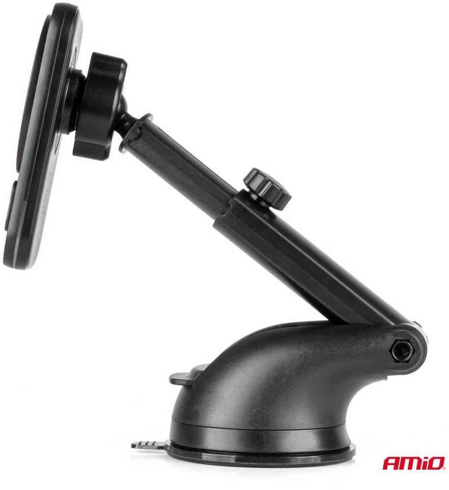 Magnetinis belaidis automobilinis įkroviklis Qi2 15W – prie lango/prietaisų skydelio AMIO-04181