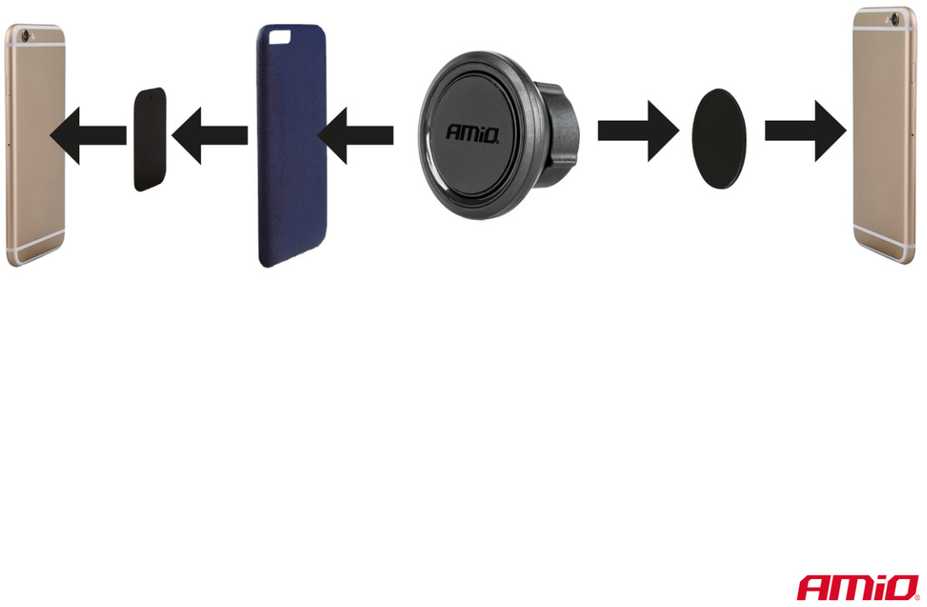 Magnetinis laikiklis telefonui ant priekinio stiklo AMiO-04142