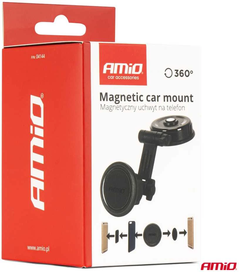 Magnetinis pasukamas telefono laikiklis ant prietaisų skydelio 360° AMiO-04144