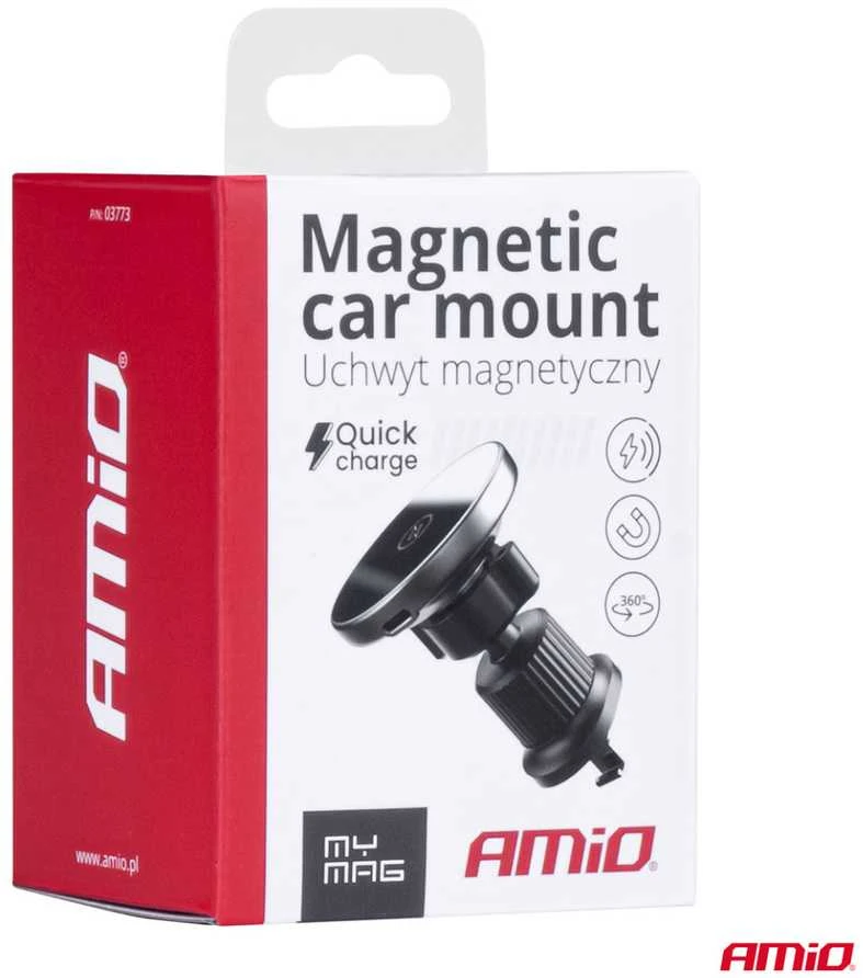 Magnetinis telefono laikiklis su belaidžiu įkrovikliu 15W My Mag AMIO-03773