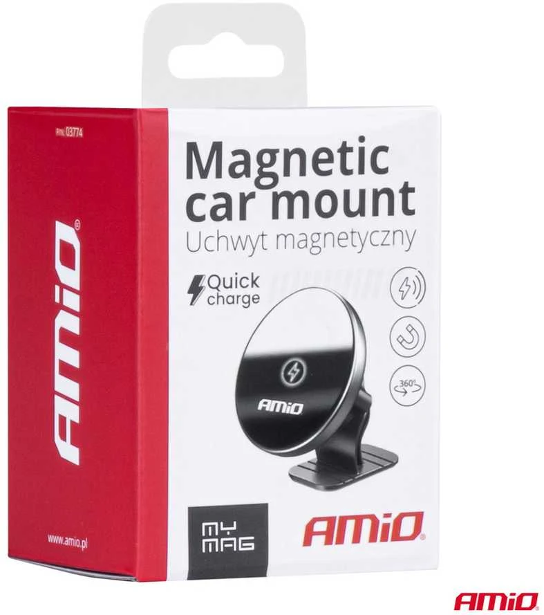 Magnetinis telefono laikiklis su belaidžiu įkrovikliu 15W My Mag AMIO-03774
