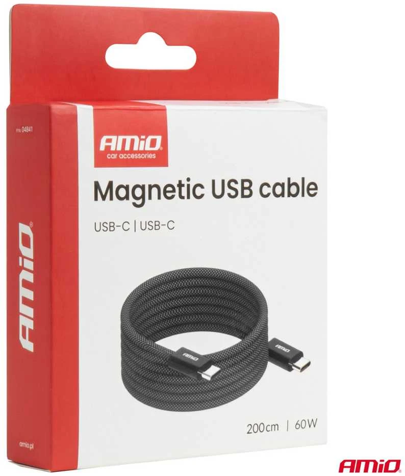 Magnetinis USB-C – USB-C kabelis 60W 200 cm AMIO-04841