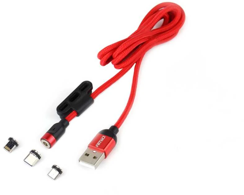Maitinimo laidas Amio, Lightning/USB-C/Micro USB, 1 m