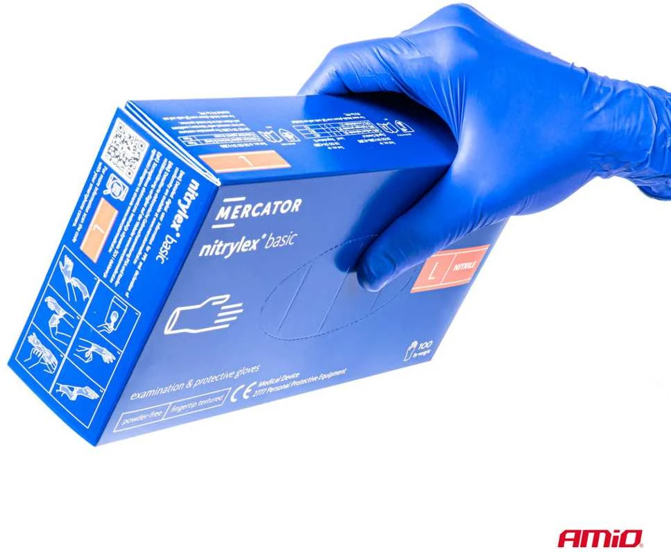 Rękawice Mercator Medical Apsauginės nitrilo pirštinės Nitrylex Basic, dydis XL, 100 vnt.