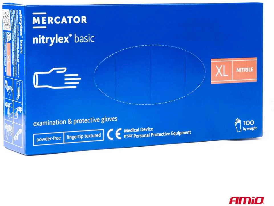 Rękawice Mercator Medical Apsauginės nitrilo pirštinės Nitrylex Basic, dydis XL, 100 vnt.